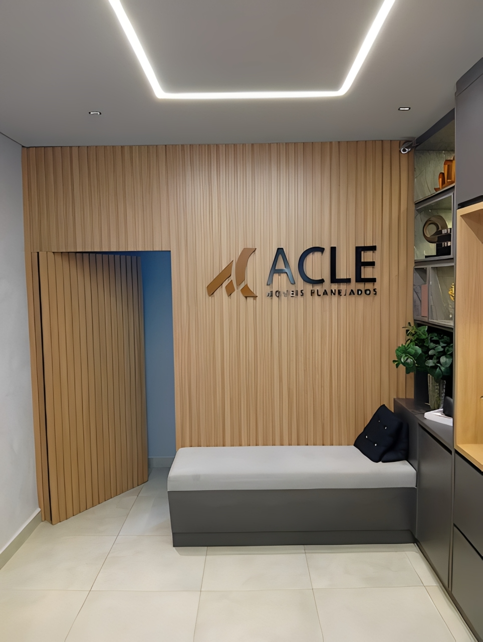 Recepção e showroom da Acle Móveis Planejados